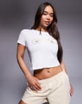 [Kaiia] Kaiia exclusive cotton oyster pearl shell graphic baby tee in white L WHITE