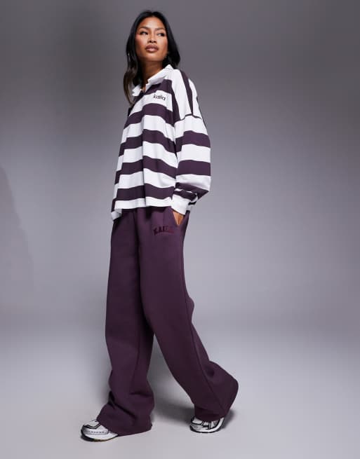 Kaiia exclusive cotton rich oversized long sleeve rugby top in