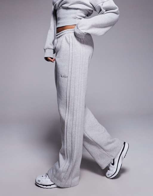 Kaiia exclusive cotton rich pintuck side seam detail wide leg