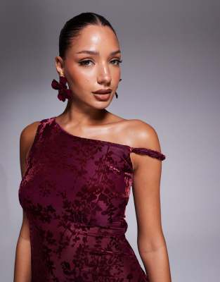 Kaiia Exclusive Devore Off The Shoulder Twist Maxi Dress