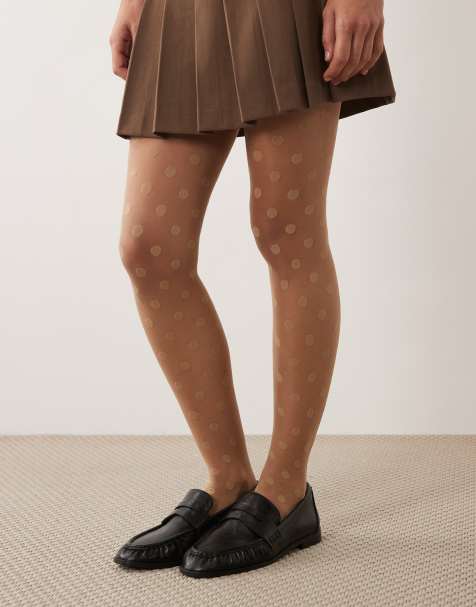 Kaiia - Exclusive - Doorschijnende panty met stippen in beige - view 1