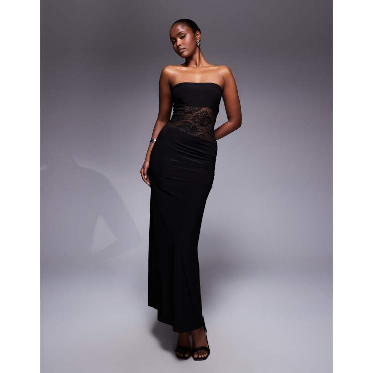 Kaiia exclusive double layered slinky bandeau sheer lace