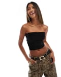 [Kaiia] Kaiia exclusive double-layered slinky bandeau top in black 16 BLACK