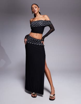 Kaiia Exclusive double layered slinky foldover waistband