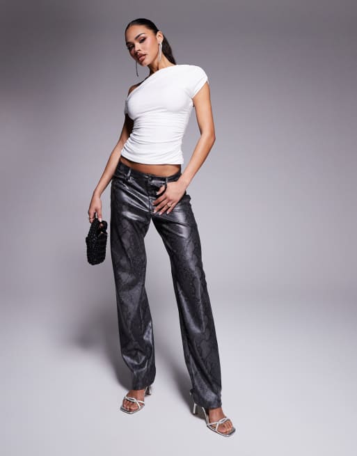Kaiia exclusive double layered slinky drape off shoulder top in white  