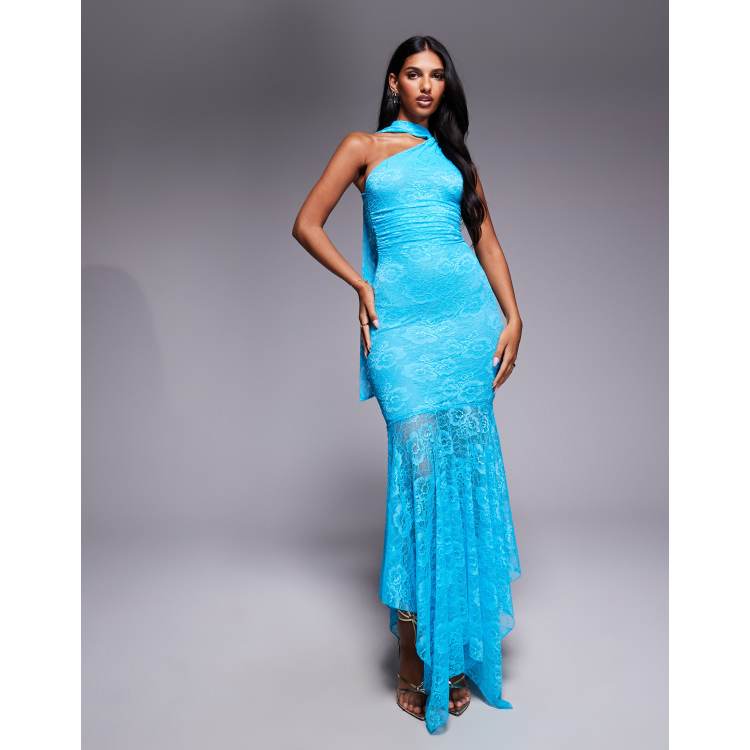 NACHE★韓国★人気★ASYMMETRIC DRAPING DRESS 2色 DR24P2-OCEANBLUE-