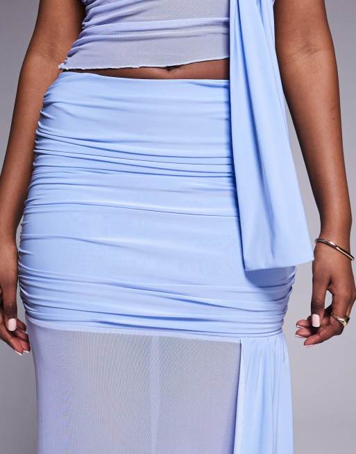 Kaiia exclusive double layered slinky mesh drape detail