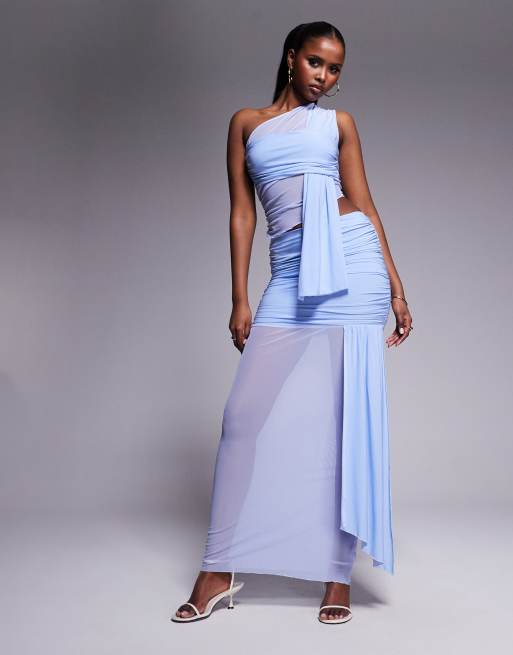 Kaiia exclusive double layered slinky mesh drape detail