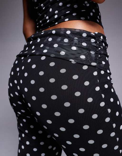 niana flocky dot pants dress　M niana flocky dot pants dress M Oriana Black Polka Dots