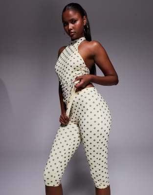 Kaiia Exclusive Double Layered Slinky Mesh High Waist Capri Pants In Multi
