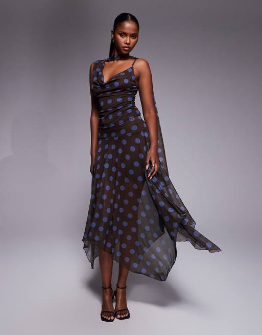 Kaiia exclusive double layered slinky mesh one shoulder scarf