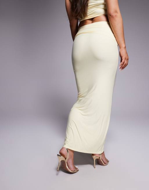 【kyo】FLIP OVER TAIL SLIT SKIRT Amazon.com: Womens Split Maxi Skirt Swing Ruffle High Waist