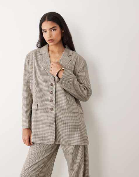 Kaiia exclusive oversized tailored mansy blazer co-ord in heritage check