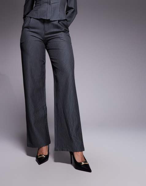 Kaiia – Exclusive – Elegante Hose in Anthrazit mit Nadelstreifen und geradem Schnitt, Kombiteil - view 1