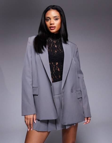 Kaiia - Exclusive - Elegante oversized blazer in antracietgrijs, deel van co-ord set - view 1