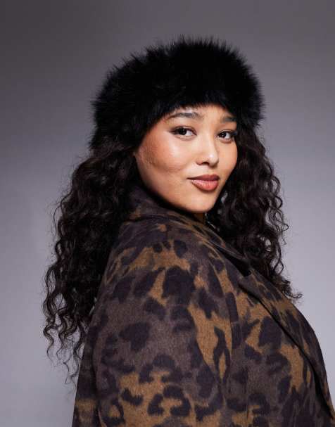 Kaiia exclusive faux-fur headband in black - view 1