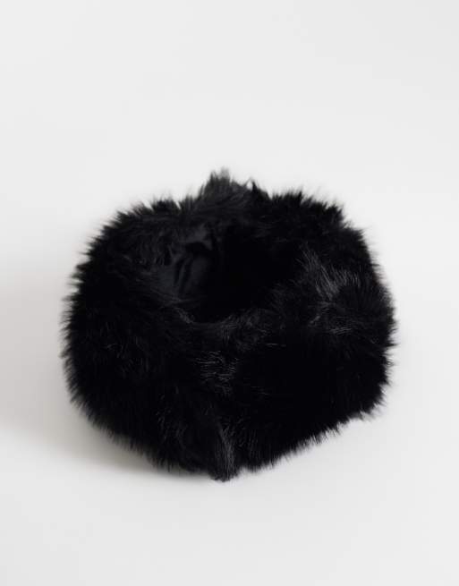 Kaiia exclusive faux fur headband in black, 3 of 3