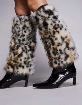 Kaiia Exclusive Faux Fur Leg Warmers In Multi