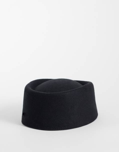 Kaiia exclusive felt pillbox hat in black - view 1