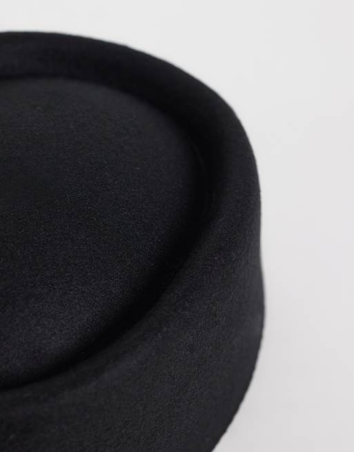 Kaiia exclusive felt pillbox hat in black, 2 of 3