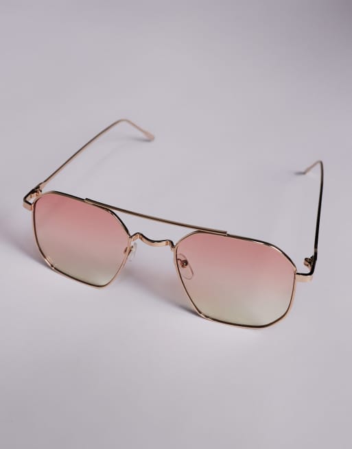 Kaiia exclusive fine frame ombre lens aviator sunglasses in  display picture 3