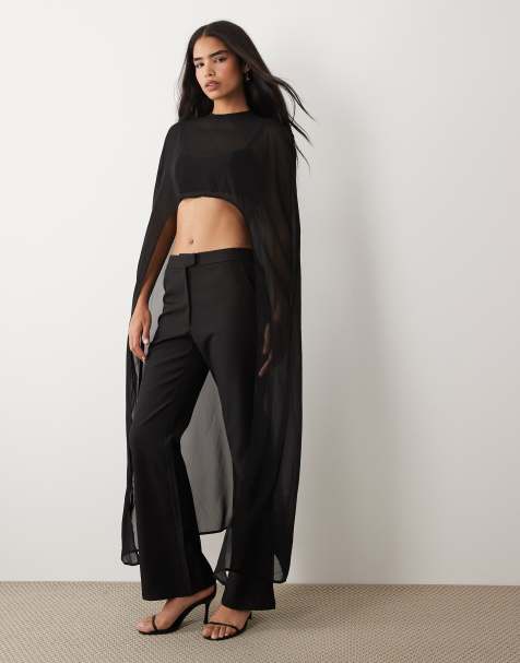 Kaiia - Exclusive - Flare-broek met halfhoge taille in zwart, deel van co-ord set - view 1