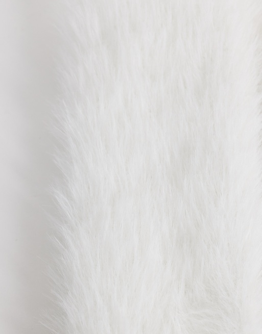 Kaiia exclusive fluffy leg warmers in cream, 2 of 3