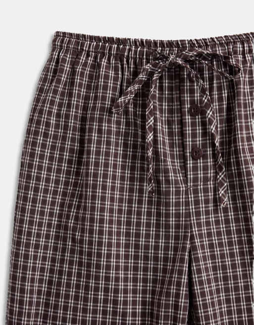 Kaiia - Exclusive - Geruite broek met wijde pijpen in bruin, deel van co-ord set, 8 van 9