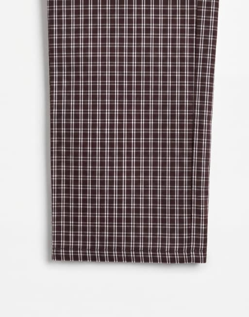 Kaiia - Exclusive - Geruite broek met wijde pijpen in bruin, deel van co-ord set, 9 van 9
