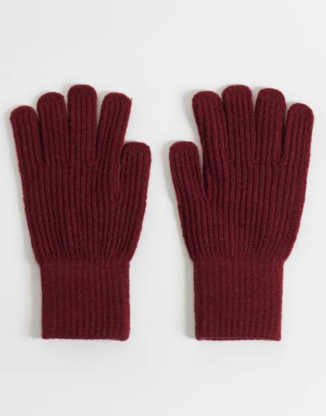 Kaiia exclusive gloves in burgundy - view 1