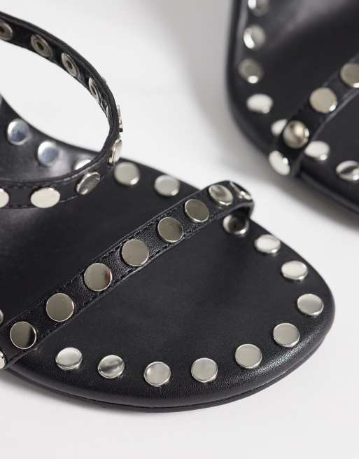 Kaiia - Exclusive - Hakken in teenslipperstijl met studs in zwart en zilver, 2 van 4
