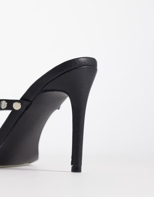 Kaiia - Exclusive - Hakken in teenslipperstijl met studs in zwart en zilver, 4 van 4