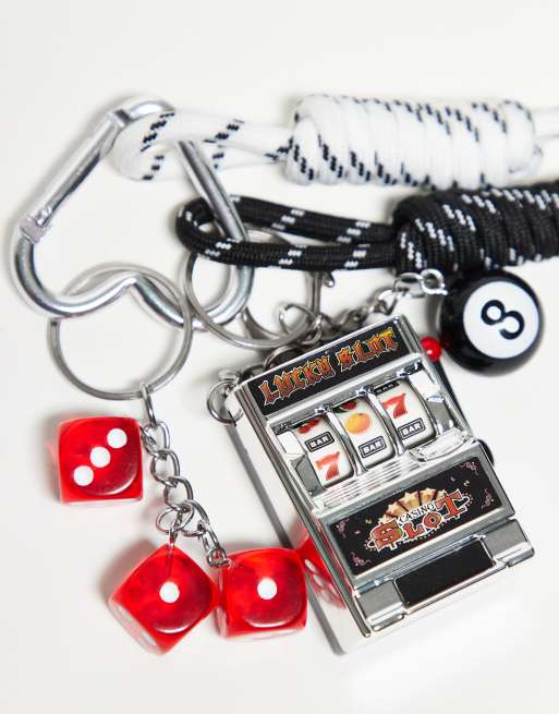 Kaiia Exclusive heart carabiner interactive slot machine lucky jackpot bag charm in multi