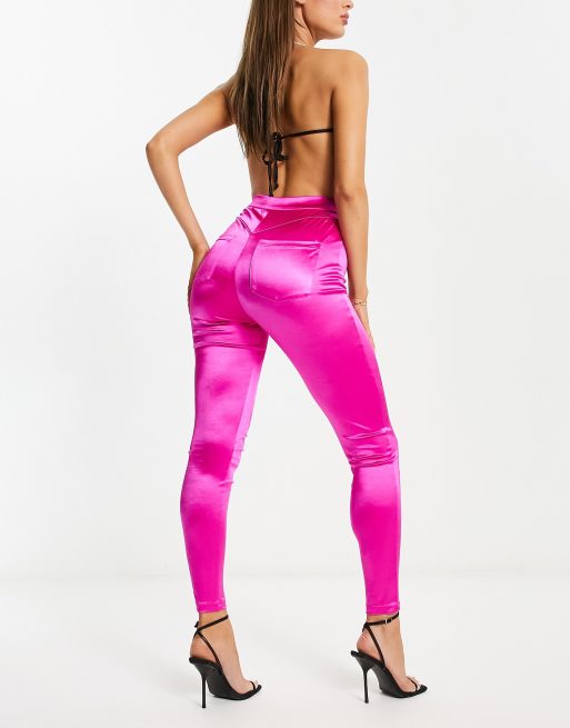 Kaiia exclusive high waist disco leggings in pink