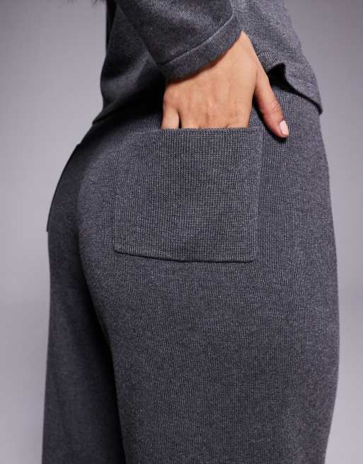 Kaiia exclusive knit pants in dark gray, 5 of 5