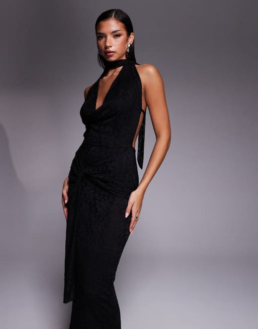 deep cowl neck maxi dress Aria Cove - Maxi Dress - Women - Polyester/Elastane - 6 US