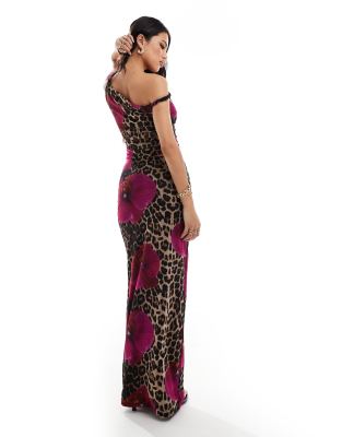KAIIA EXCLUSIVE MESH COLUMN MAXI SKIRT 