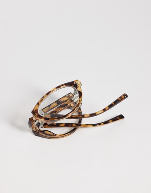 Kaiia - Exclusive - Ovale bril met doorzichtige glazen in tortoise, 2 van 3