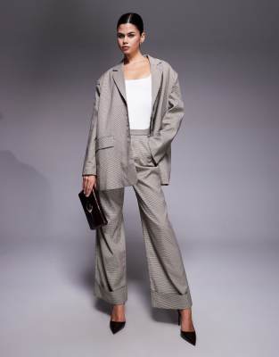 Kaiia - Exclusive - Oversize-Hose mit weitem Bein und Bündchen in traditionellem Karomuster, Kombiteil-Bunt