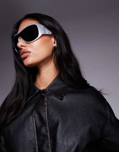 Kaiia – Exclusive – Oversize-Sonnenbrille in Silber - view 1