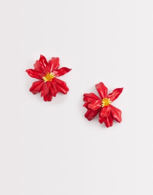Kaiia exclusive oversized 3D flower earrings in red red 2690₽