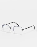 [Kaiia] Kaiia exclusive oversized blue light lens glasses in black One Size BLACK