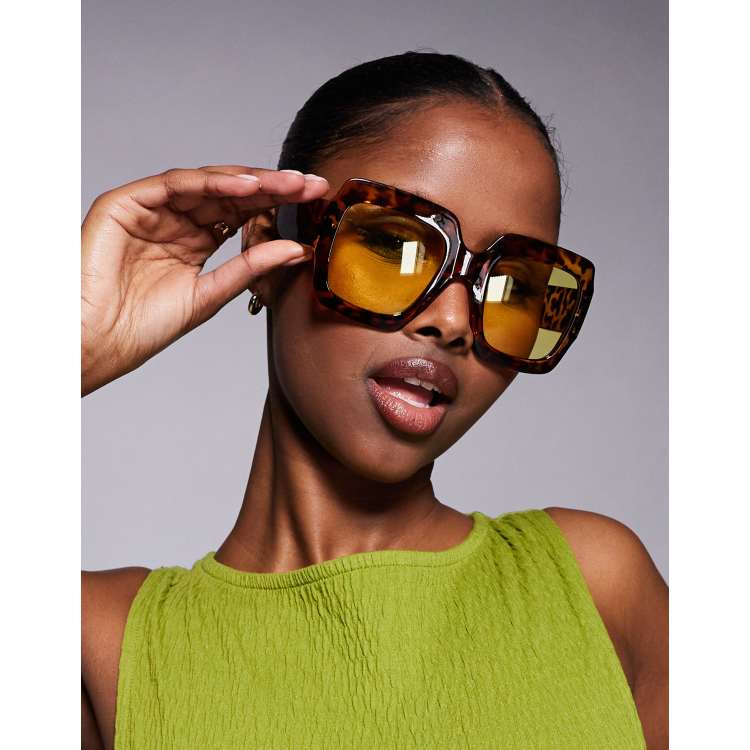 Kaiia exclusive oversized chunky square yellow lens  display picture 2