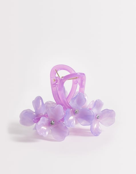 Kaiia exclusive oversized flower claw clip in lilac - view 1