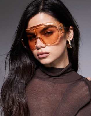 Kaiia Kaiia exclusive oversized sunglasses in light beige-Neutral