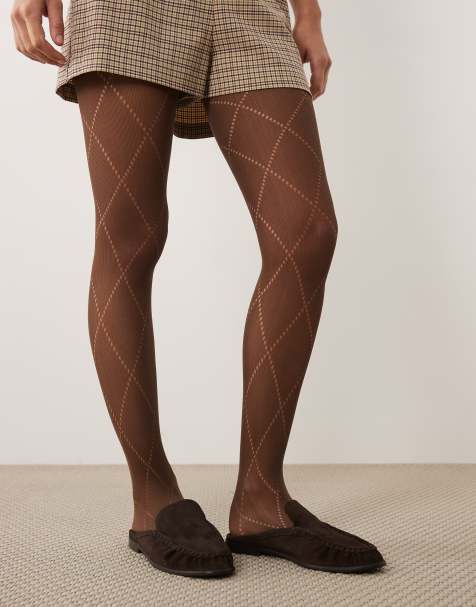 Kaiia - Exclusive - Panty met ruitpatroon in bruin - view 1