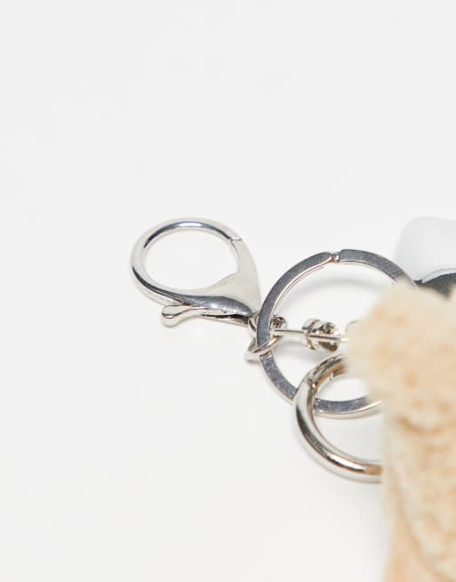 Kaiia Exclusive pearl chain teddy bear bag charm in multi | ASOS