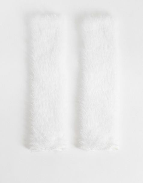 Kaiia - Exclusive - Pluizige beenwarmers in crème - view 1