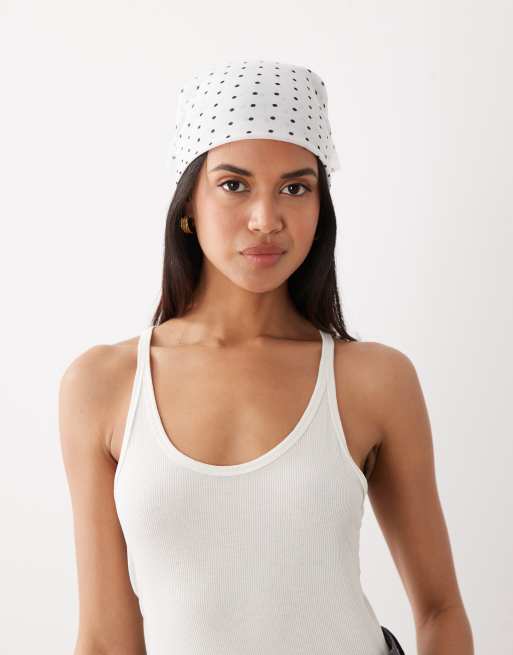 Kaiia exclusive polka dot head scarf in mono, 3 of 3