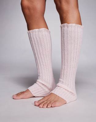Kaiia Exclusive Rib Knit Leg Warmers In Pink